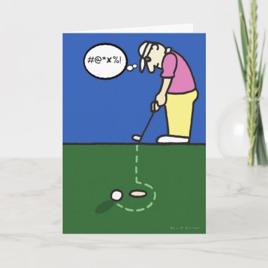 Carte de voeux avec illustration de golfeur (Devant)