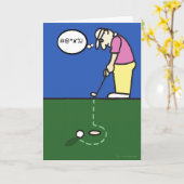 Carte de voeux avec illustration de golfeur (Fleur jaune)