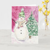 Carte de vœux avec impression aquarelle Bundled Up (Fleur jaune)