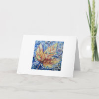 Carte de vœux avec impression de feuille à l'aquar