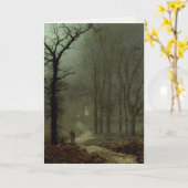 Carte de voeux avec John Atkinson Grimshaw Peintur (Fleur jaune)