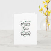 Carte de voeux avec la lettre E (Fleur jaune)