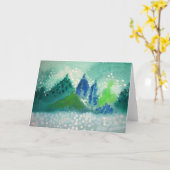 carte de voeux avec la peinture à feuillage (Fleur jaune)