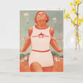 Carte de voeux avec la propagande vintage d'Union (Fleur jaune)