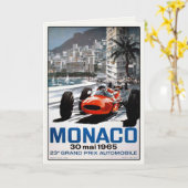 Carte de voeux avec l'affiche du Monaco Grand prix (Fleur jaune)