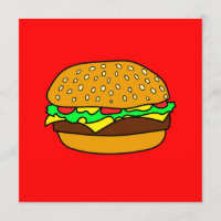 Carte de voeux avec l'hamburger