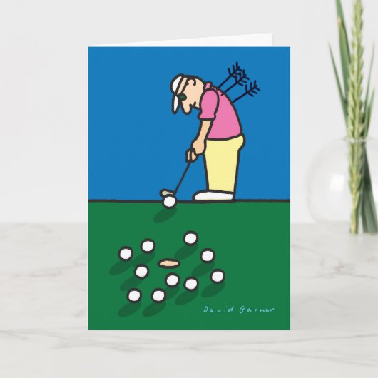 Carte de voeux avec l'illustration de golfeur (Devant)