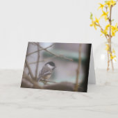 Carte de vœux avec mésange (Fleur jaune)