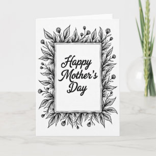 Carte de vœux avec modèle pour la fête des mamans