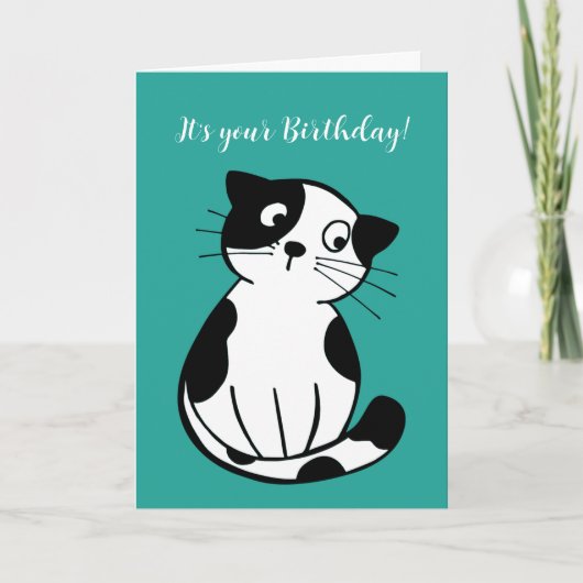 Carte de vœux avec motif de chat smoking (Devant)