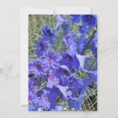 Carte de vœux avec motif de fleur de delphinium "S (Devant)