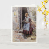 Carte De Voeux Avec Myles Birket Foster Peinture (Fleur jaune)