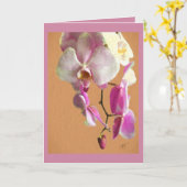 Carte de voeux avec orchidée (Fleur jaune)