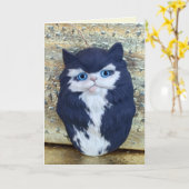 carte de vœux avec ornement de chaton (Fleur jaune)
