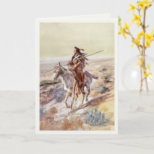 Carte De Voeux Avec Peinture D'Amérindiens (Fleur jaune)