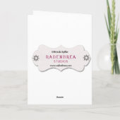 Carte de voeux avec roses roses (Dos)