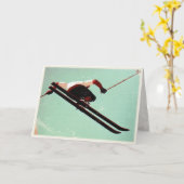 Carte de voeux avec saut à ski Vintage (Fleur jaune)