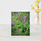 Carte de voeux avec scène forestière (Fleur jaune)