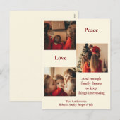 Carte de vœux avec trois photos (Devant / Derrière)