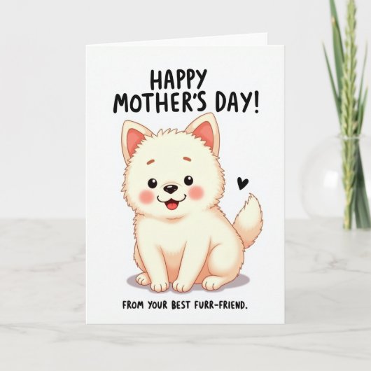 Carte de vœux avec un amour de chiot mignon (Devant)