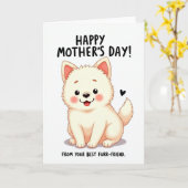 Carte de vœux avec un amour de chiot mignon (Fleur jaune)