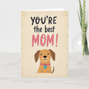 Carte de vœux avec un chien pour la meilleure mama