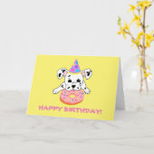 Carte de vœux avec un chiot Dalmatien mignon avec (Fleur jaune)