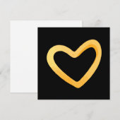 Carte de vœux avec un cœur doré sur fond noir (Devant / Derrière)