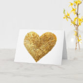 Carte de voeux avec un coeur en or (Fleur jaune)