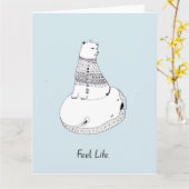 Carte de voeux avec un ours (Fleur jaune)