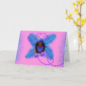 Carte de vœux avec une petite note (Fleur jaune)