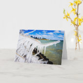 Carte de vœux avec vue sur Chicago enneigé (Fleur jaune)