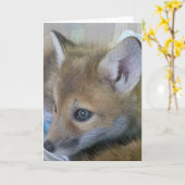 Carte de voeux Baby Fox (Fleur jaune)