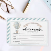 Carte de voeux baby shower montgolfière