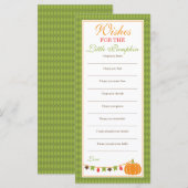 Carte de voeux, Baby shower, Petit Citrouille (Devant / Derrière)