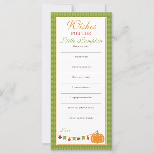 Carte de voeux, Baby shower, Petit Citrouille (Devant)