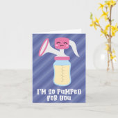Carte de voeux Baby shower Pumped Puns (Fleur jaune)