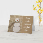 Carte de vœux Baisers de flocon de neige (Fleur jaune)