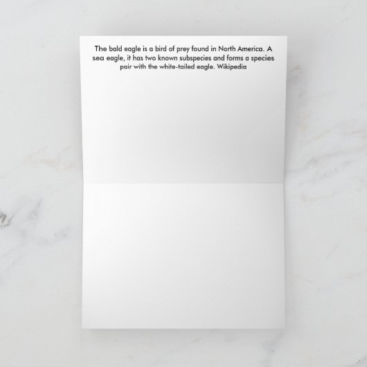 Carte de voeux Bald Eagle (Intérieur)