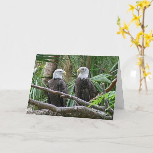 Carte de voeux Bald Eagle (Fleur jaune)