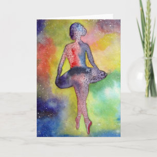 Carte de voeux Ballerina abstraite aquarelle