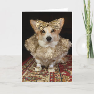 Carte de voeux Ballerina Corgi Blank