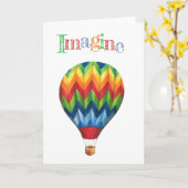Carte de vœux ballon à air chaud "Imagine" (Fleur jaune)