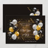 Carte de vœux Ballons Bonne Année (Devant / Derrière)