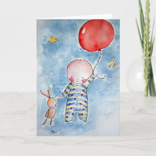 Carte de voeux Baloon rouge (Devant)