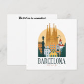 Carte de voeux Barcelona Espagne Skyline (Devant / Derrière)