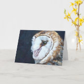 Carte de voeux Barn owl (Fleur jaune)