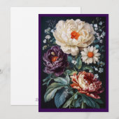 Carte de voeux baroque floral blanc (Devant / Derrière)