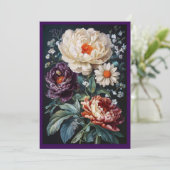 Carte de voeux baroque floral blanc (Debout devant)