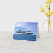 Carte de voeux bateau de croisière (Fleur jaune)